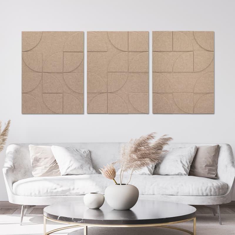 Akoestisch Schilderij Drieluik Geometrisch