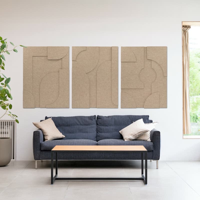 Akoestisch Schilderij Drieluik Reliëf