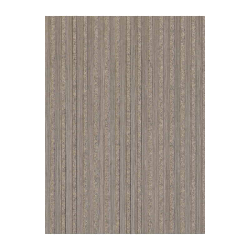 Akupanel | akoestisch wandpaneel 260x60 cm | Natuurlijk walnoot op taupe vilt